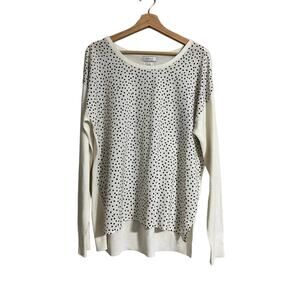 Van Heusen Ivory top with black dots Large